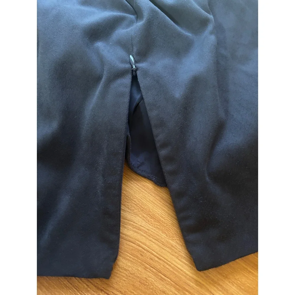 J.Crew Faux Suede Pencil Skirt Women's Size 6 Navy Poly Blend Office Classic